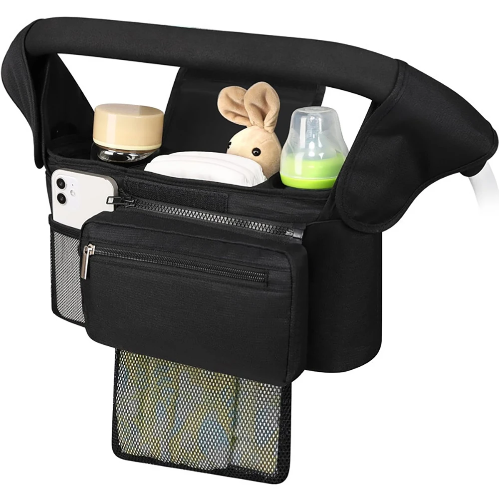 Bolsa de pañales impermeable para carrito con correa desmontable - imagen 4