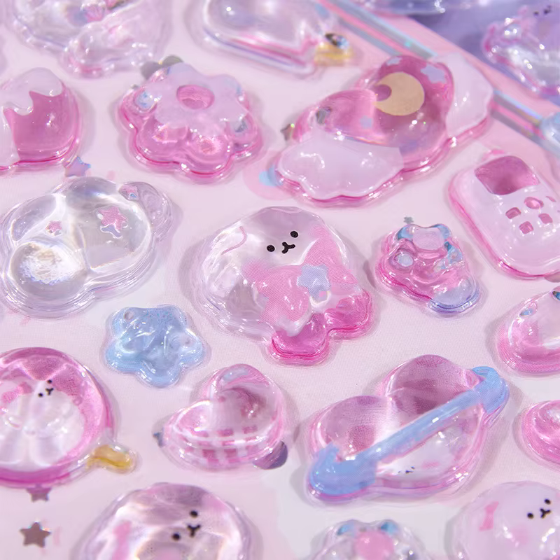 Pegatinas 3D infantiles conejos con cristales en relieve - imagen 4