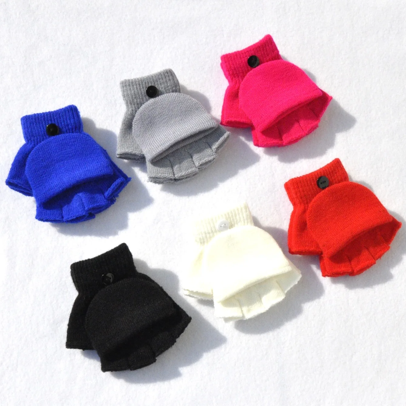 Guantes térmicos gruesos bebé y niños – Manoplas invierno medio dedo