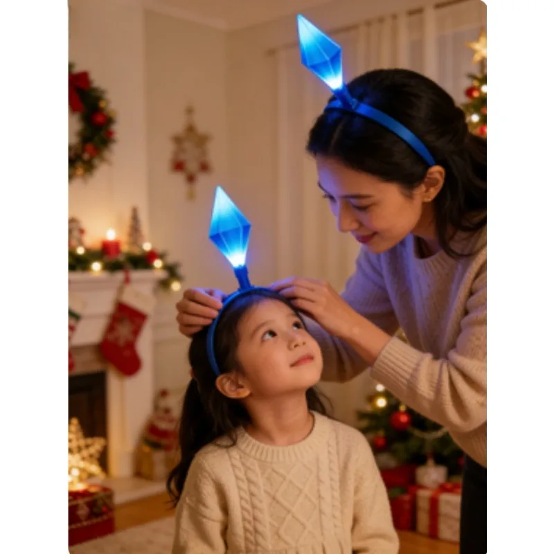 Diadema LED colocada en uso real
