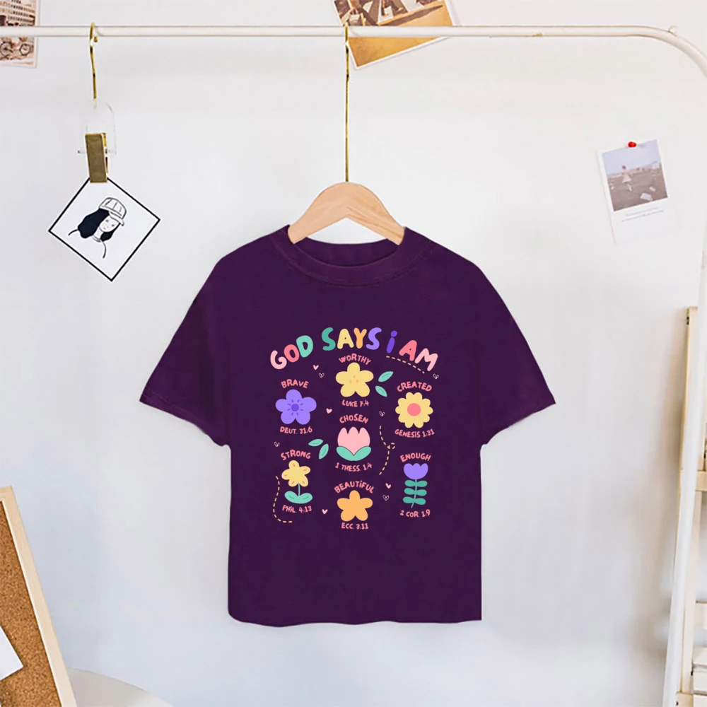 Camiseta infantil con lema Dios dice que soy valiente - Manga corta - imagen 4