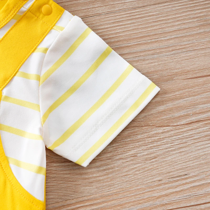 Mameluco Animal verano bebé – Estampado perro amarillo manga corta - imagen 2