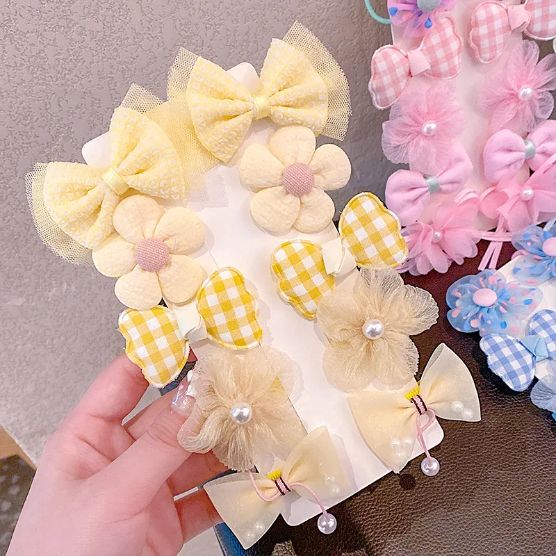Horquilla con lazo princesa para niñas, flores de tela no daña cabello - imagen 2