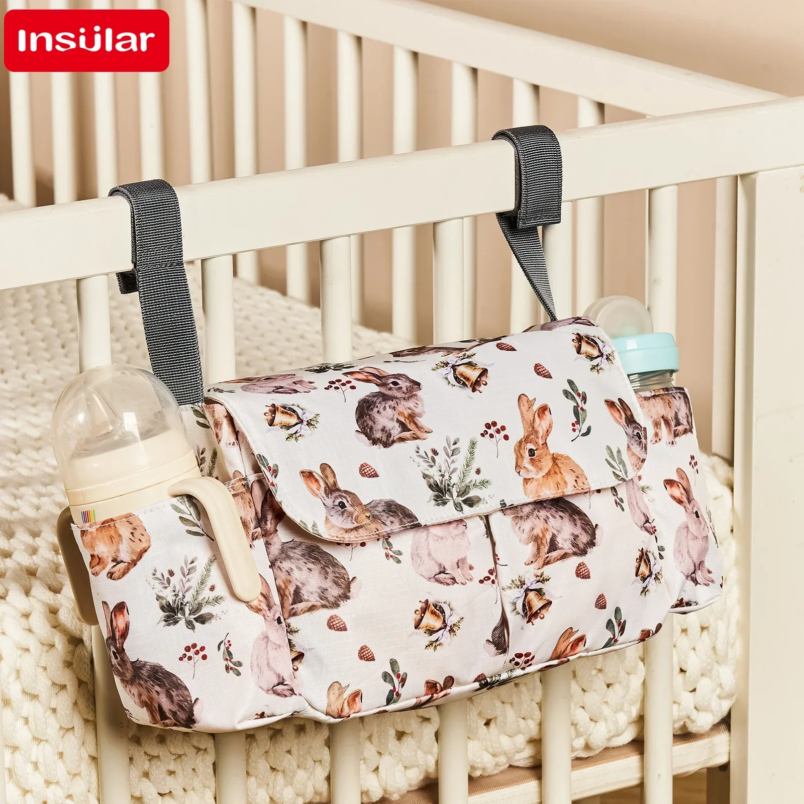 Bolsa de pañales impermeable para cochecito – Organizador con gancho - imagen 4