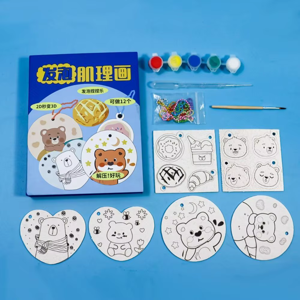 Kit de pintura infantil con esponjas absorbentes para textura - imagen 5