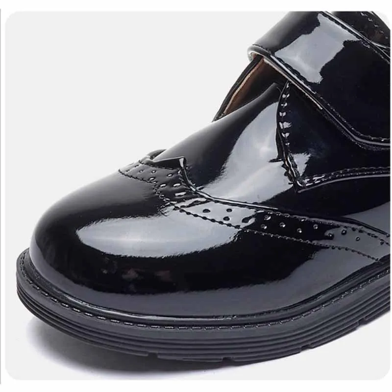 Zapatos de cuero infantiles con velcro y suela blanda primavera - imagen 4