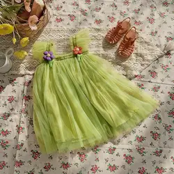 Vestido princesa para bebé con mangas voladoras – Malla floral
