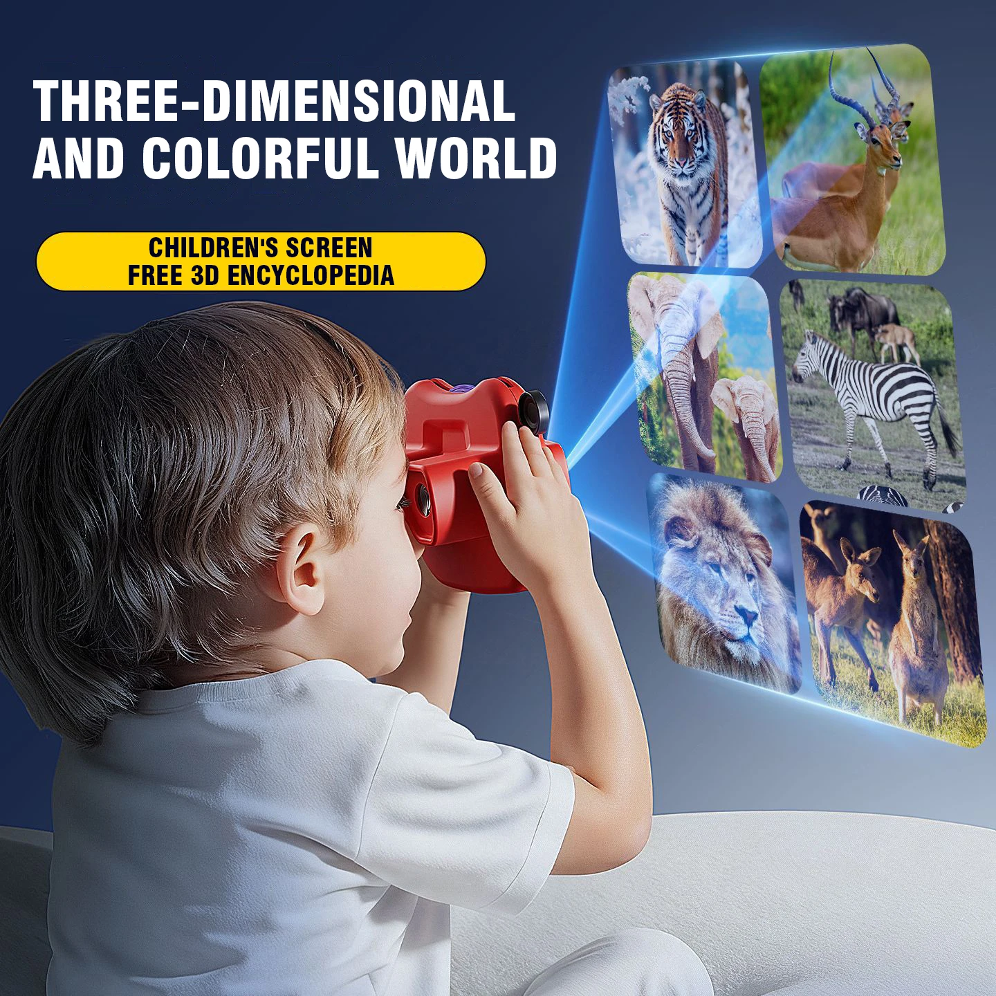 Binoculares estereoscópicos para niños con visor de animales científicos - imagen 2