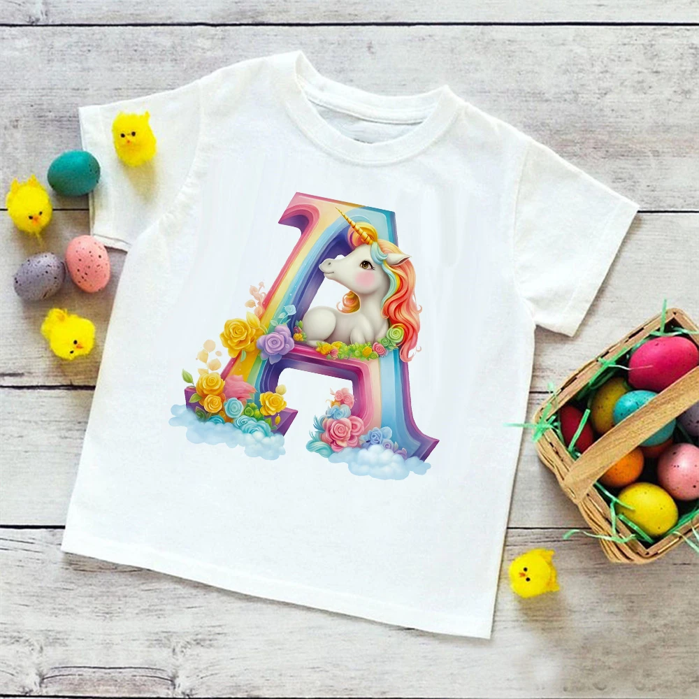 Camiseta manga corta de unicornio arcoíris para niños y niñas - imagen 5