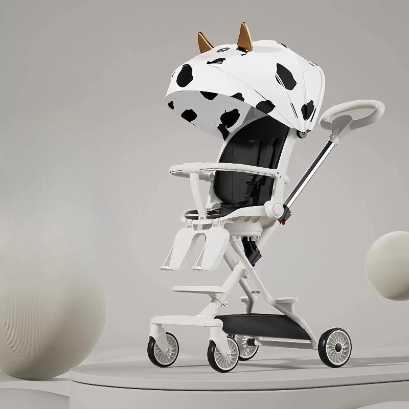 Cochecito de bebé plegable ligero con manillar ajustable y asiento - imagen 3