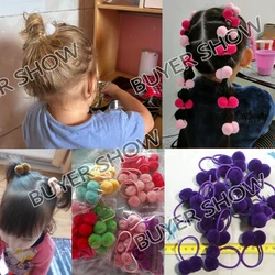 coleteros elásticos con pompon de felpa para niñas