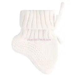 R6FD Conjunto botines de bebé tejidos con capota y calcetines suaves