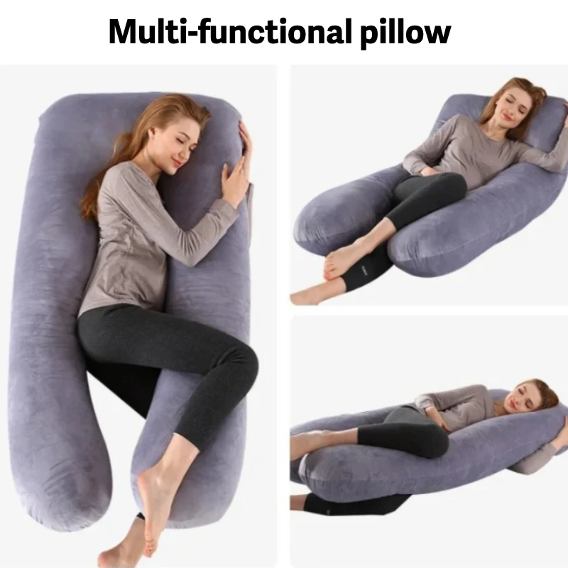 Almohada de maternidad U en algodón para dormir de lado - imagen 3