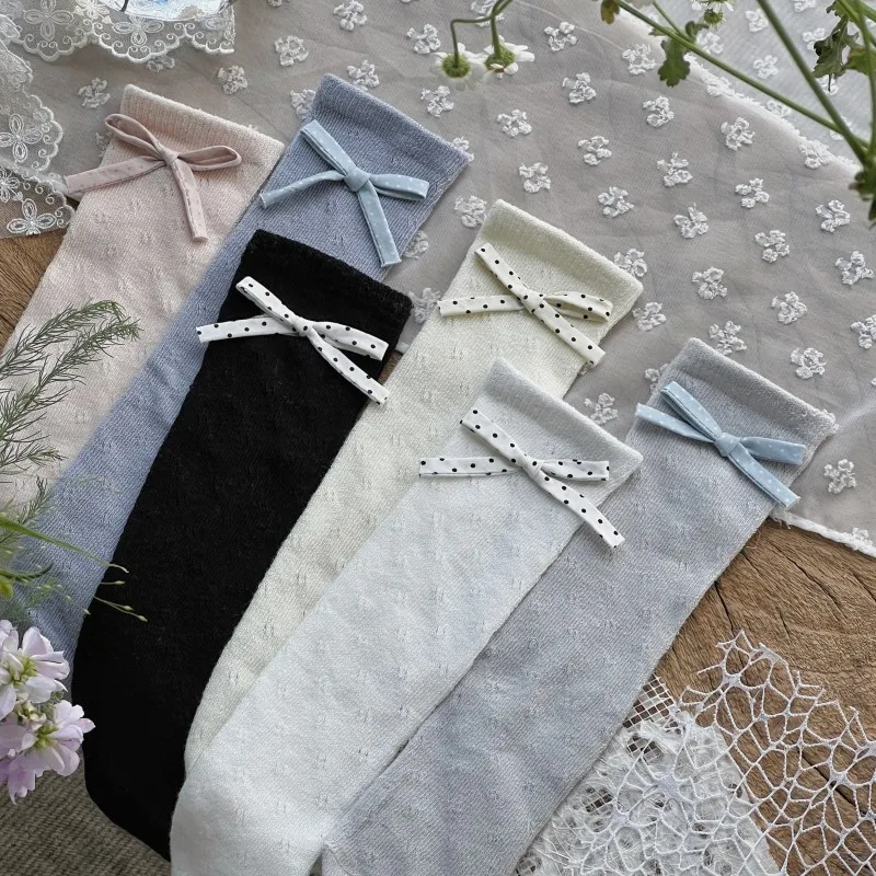 Calcetines finos transpirables para niños - estilo malla con lazo - imagen 5