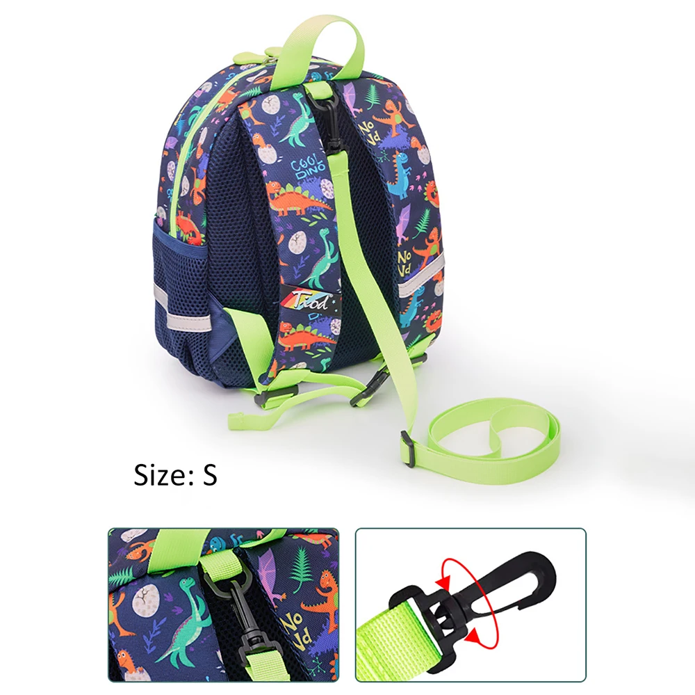 Mochila de guardería infantil con lentejuelas láser y dinosaurios - imagen 3