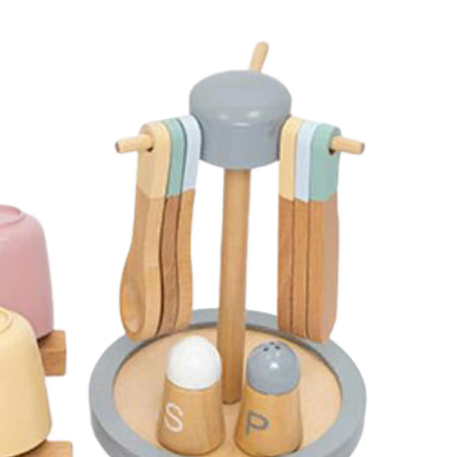 Platos de juguete de madera Montessori con tazas a juego - imagen 4