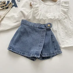 Falda vaquera elástica verano para niño y niña estilo denim cómoda