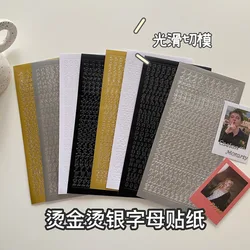 Pegatinas doradas con letras inglesas para álbum y diario artesanal