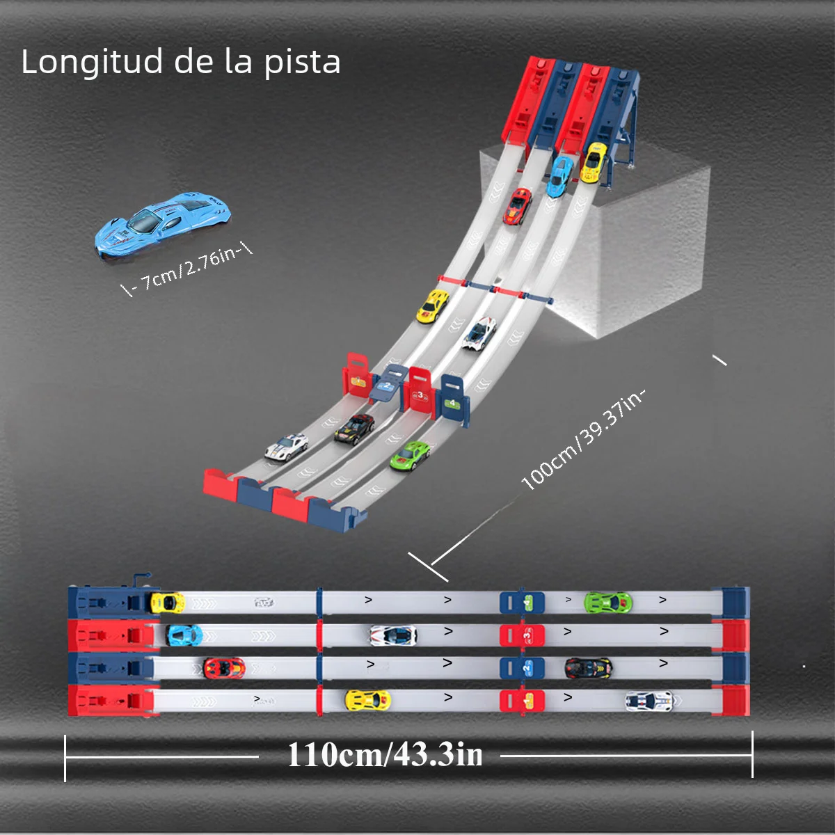 Coche de carreras de aleación para niños con pista - Juego educativo - imagen 3