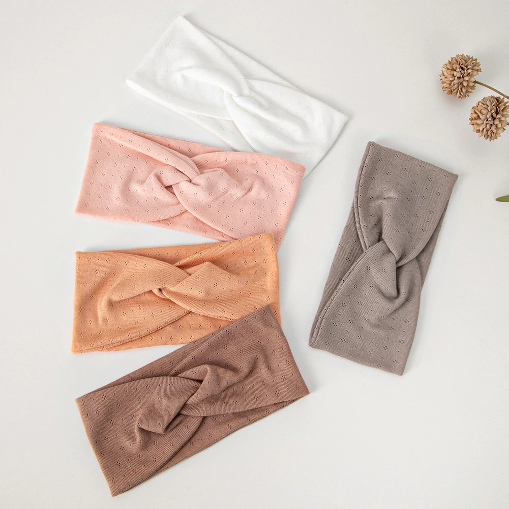 Diademas elásticas de algodón orgánico para niñas – Turbante hueco - imagen 5