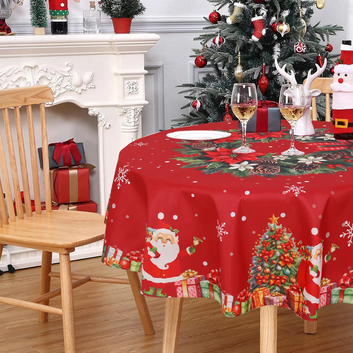 Mantel navideño infantil con diseño de personajes invierno - imagen 2