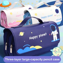 Estuche escolar de lápices de piel lavable – Gran capacidad