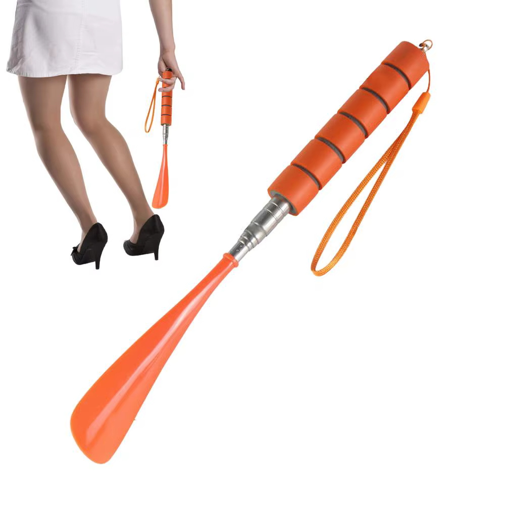 Calzador retráctil metálico con mango ergonómico