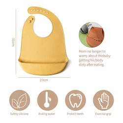Babero de silicona ajustable para bebé impermeable y lavable