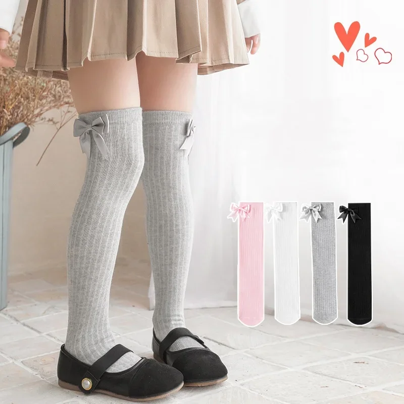 Calcetines escolares infantiles de algodón con lazo para niños y niñas - imagen 5