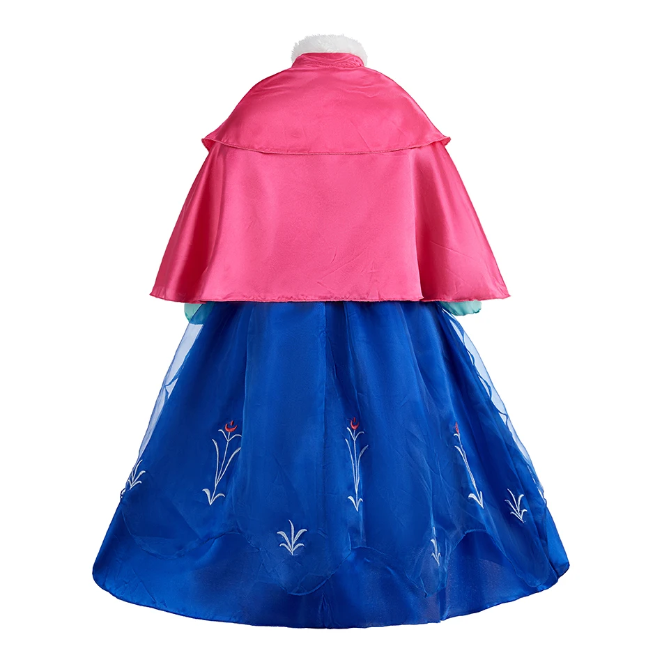 Disfraz de princesa niña con capa y peluca trenzada para fiestas