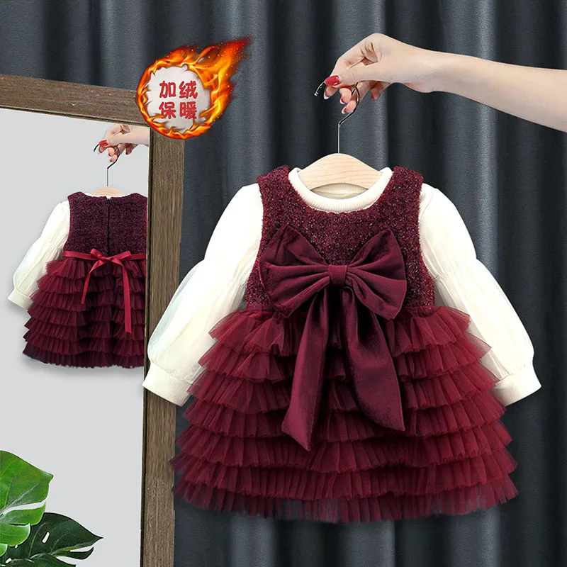 MILANCEL conjunto de invierno acolchado con vestido sin mangas y lazo - imagen 3