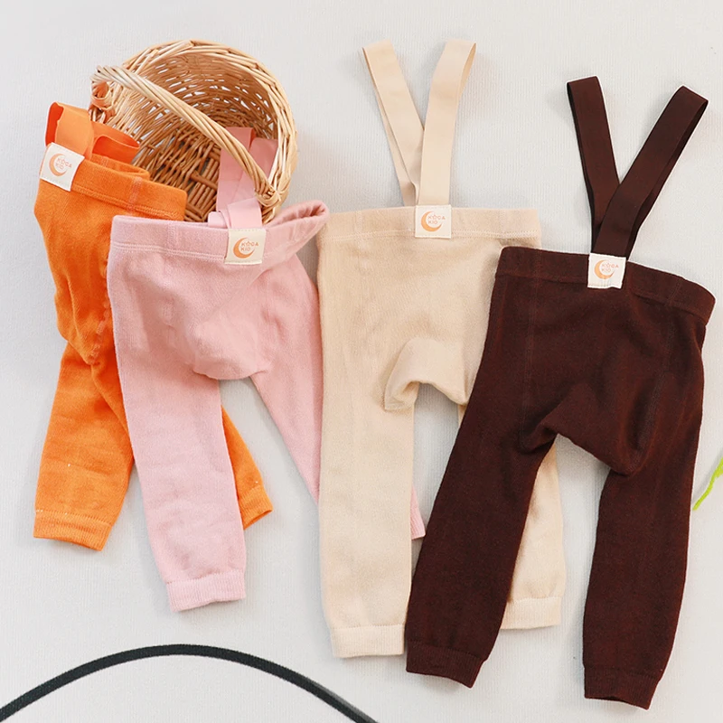 Pantalones con tirantes para bebé de cintura alta y tiras cruzadas
