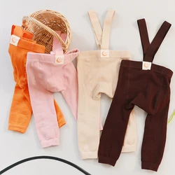 Pantalones con tirantes para bebé de cintura alta y tiras cruzadas