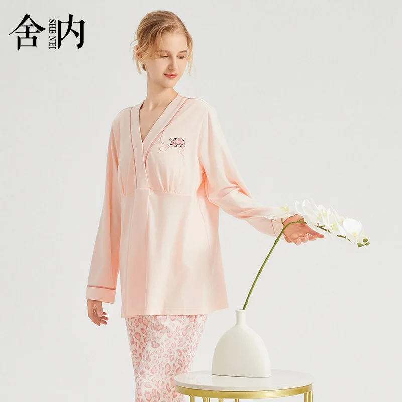 Pijama de descanso con abertura para amamantar – Algodón suave