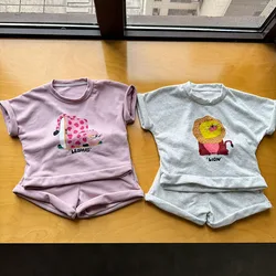 Conjunto veraniego para niños estampado de animales ligero