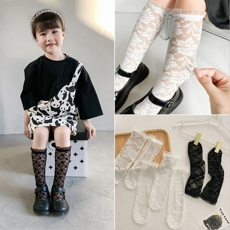Calcetines de encaje con volantes para niña – Estilo princesa