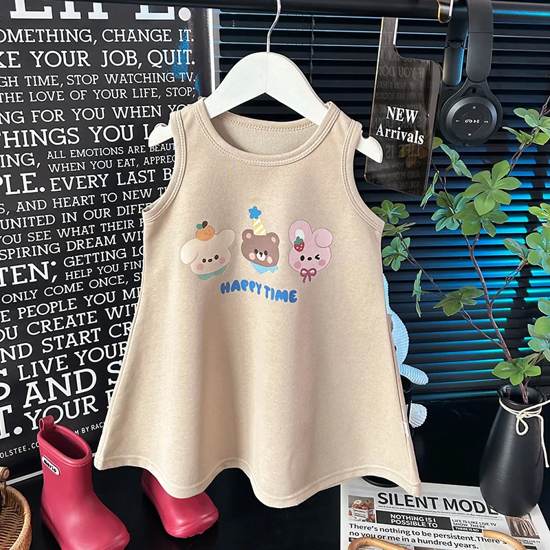 Vestido de niña algodón sin mangas estilo princesa para verano - imagen 2