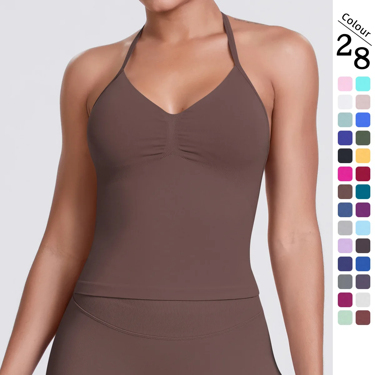 Chaleco deportivo sin costuras de tirantes para correr y yoga - imagen 2