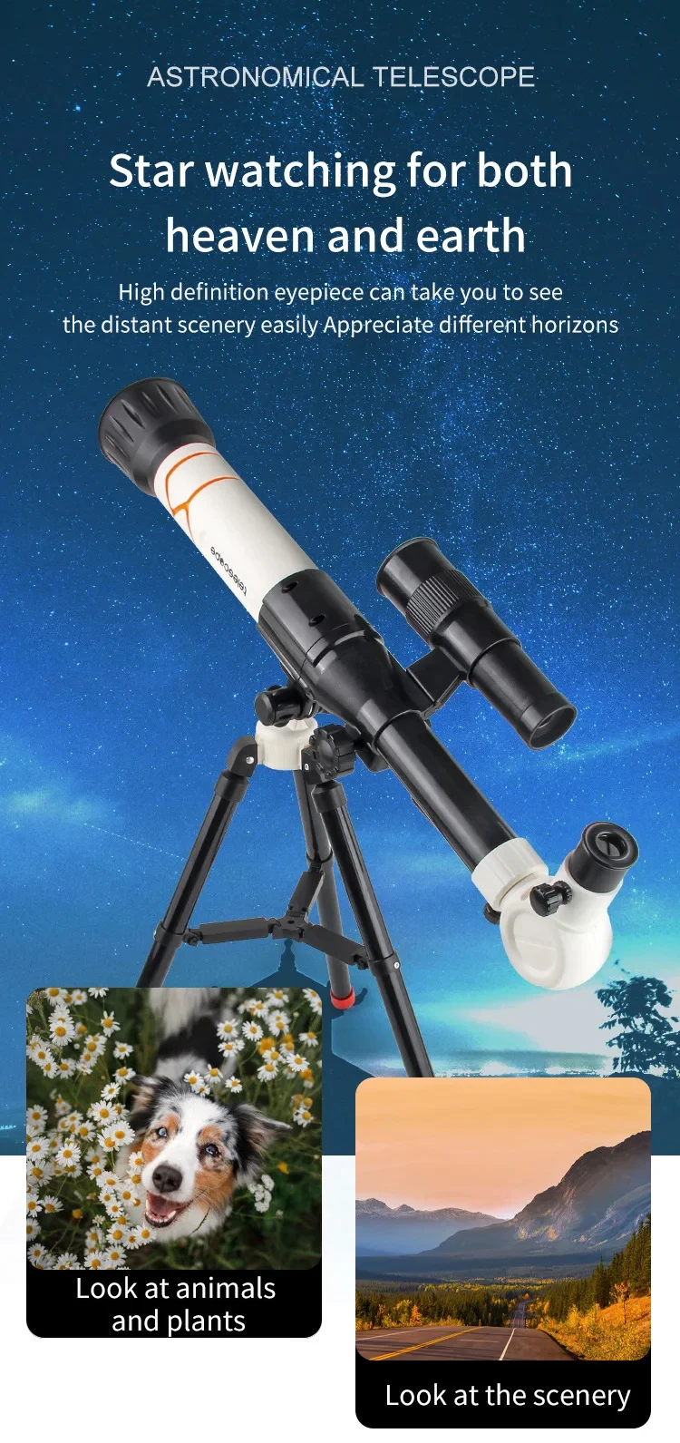 Telescopio educativo para niños monocular – Juguete científico - imagen 2
