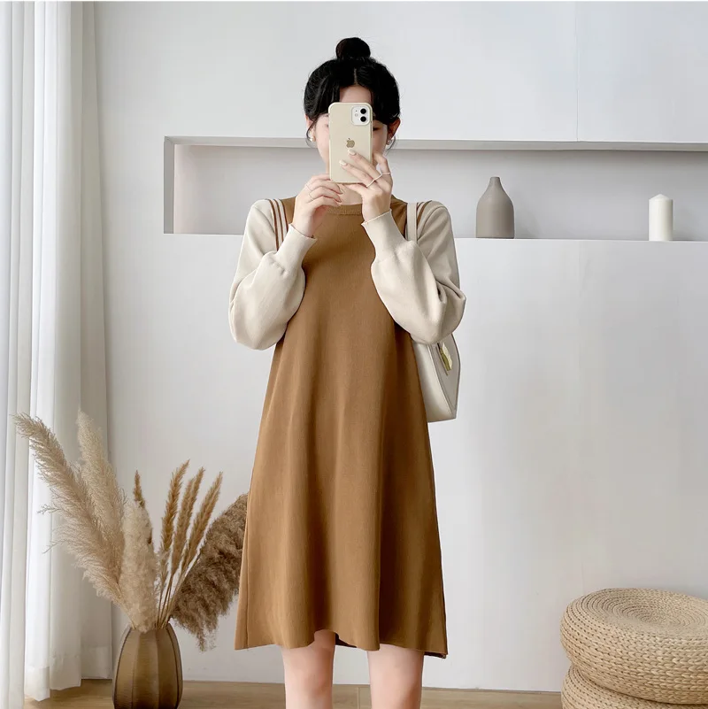 Suéter de maternidad grueso y cálido para Otoño-Invierno con capucha - imagen 4