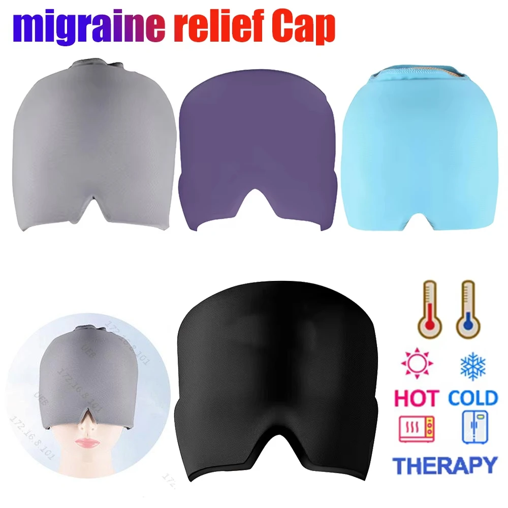 Gorro de gel frío colocado sobre la cabeza