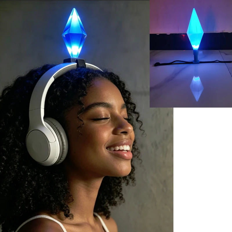 Luz LED RGB con clip de cristal brillante para auriculares gaming - imagen 2