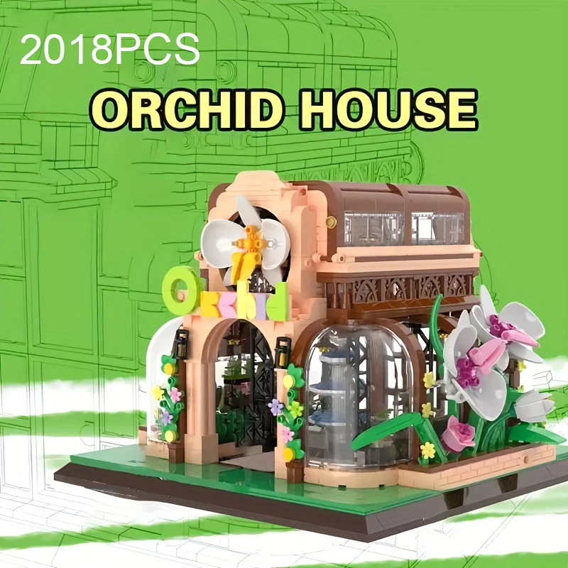 Bloques de construcción casa floral con orquídeas para niños - imagen 4