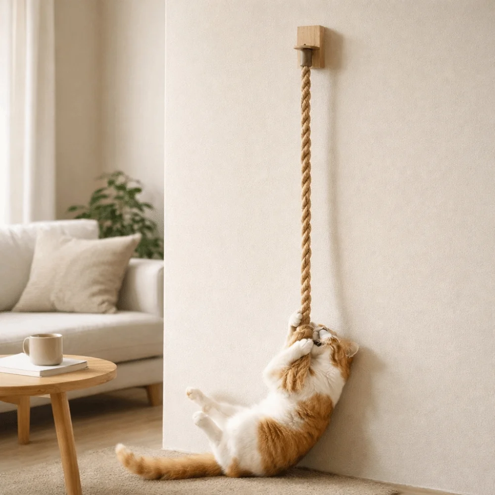Poste rascador sisal con cuerda resistente y tornillos de fijación - imagen 5