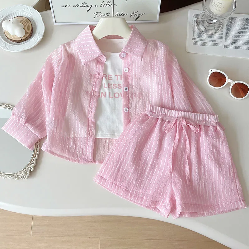 Conjunto verano niño tops manga larga chaleco y pantalón corto