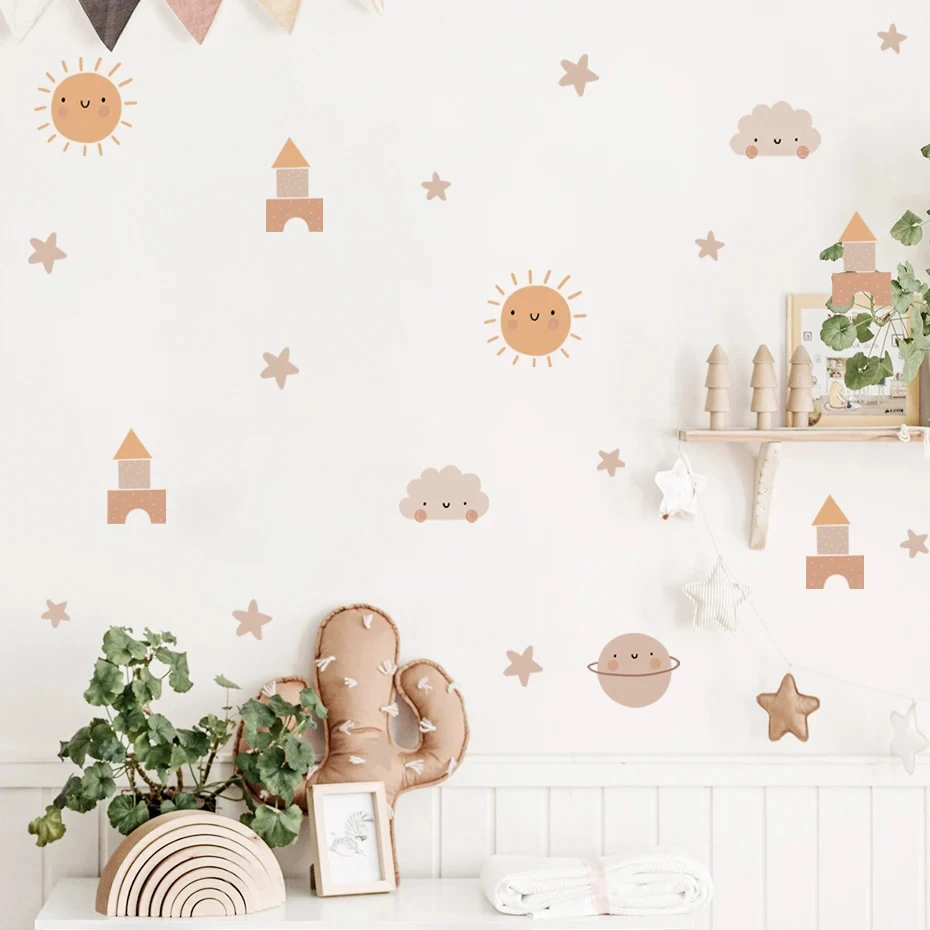 Pegatinas bohemias de arcoíris y sol removibles para habitación - imagen 3