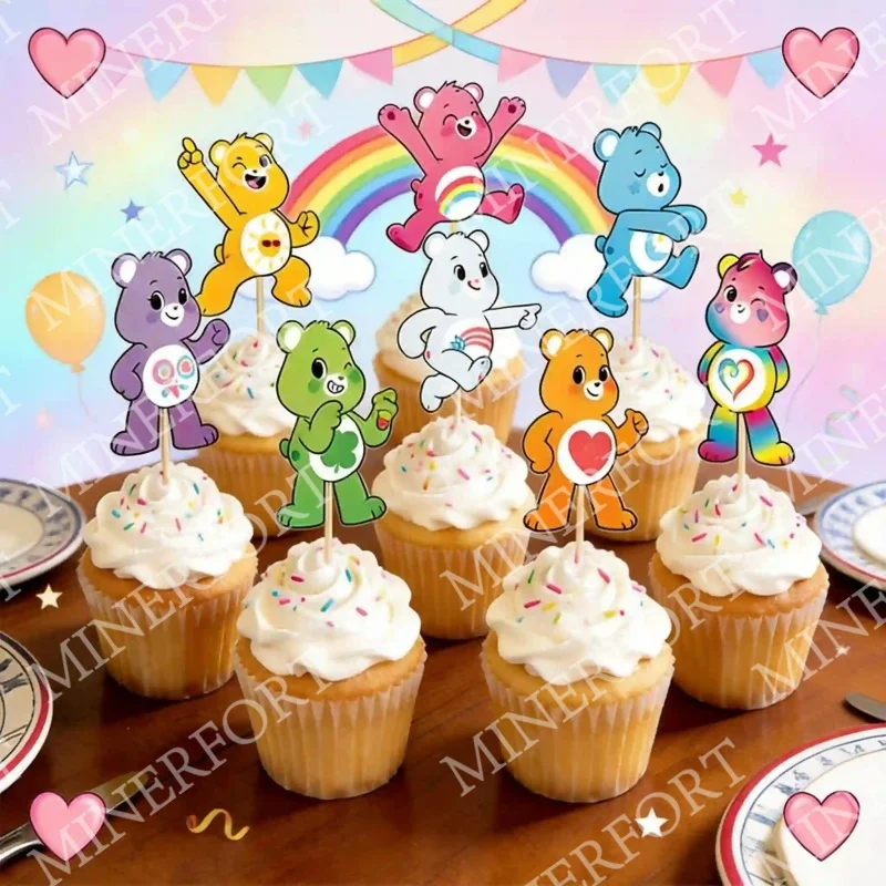 Decoración de cupcakes Care Bears para fiestas infantiles en casa - imagen 4