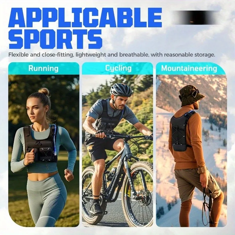 Bolsa de pecho ligera para correr y senderismo, sin bolsillo de agua - imagen 4