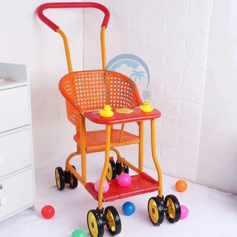 Carrito bebé de mano mimbre imitación – estilo veraniego - imagen 5