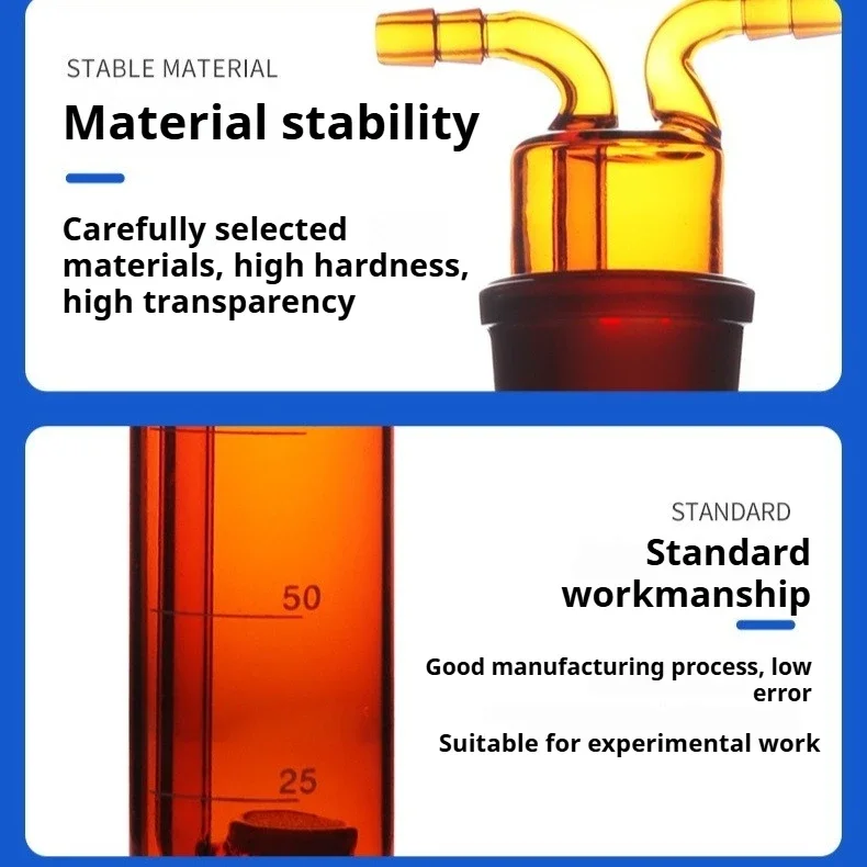 Botella de absorción de gases con tubo poroso transparente - imagen 4